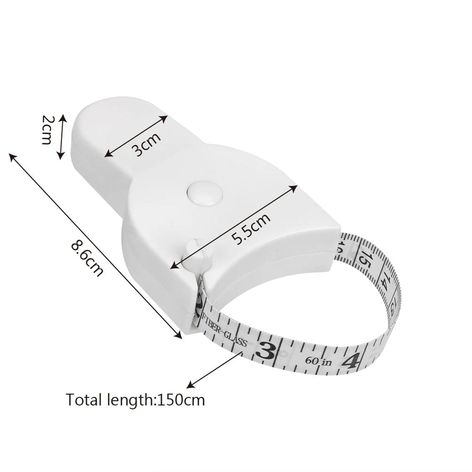 150cm Measuring Tape Caliper For Fitness Accurate Tool Retractable Ruler Body Fat Weight Loss Measure Gauging Tool - ARCHE