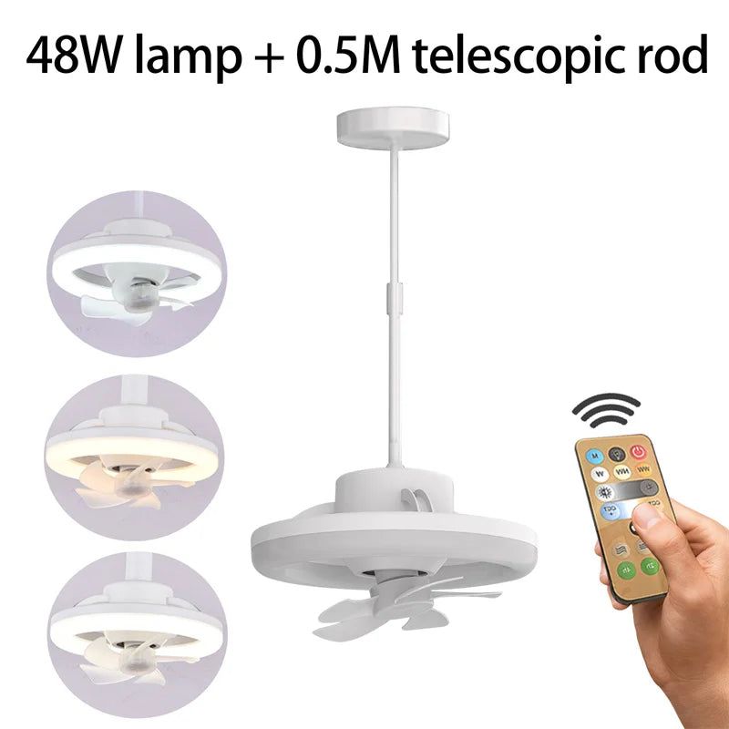 360° Shaking Head Ceiling Fan Light With Remote Control - ARCHE
