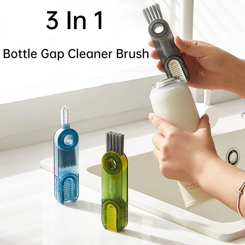 3 In 1 Bottle Gap Cleaner Brush Multifunctional Cup Cleaning Brushes - ARCHE