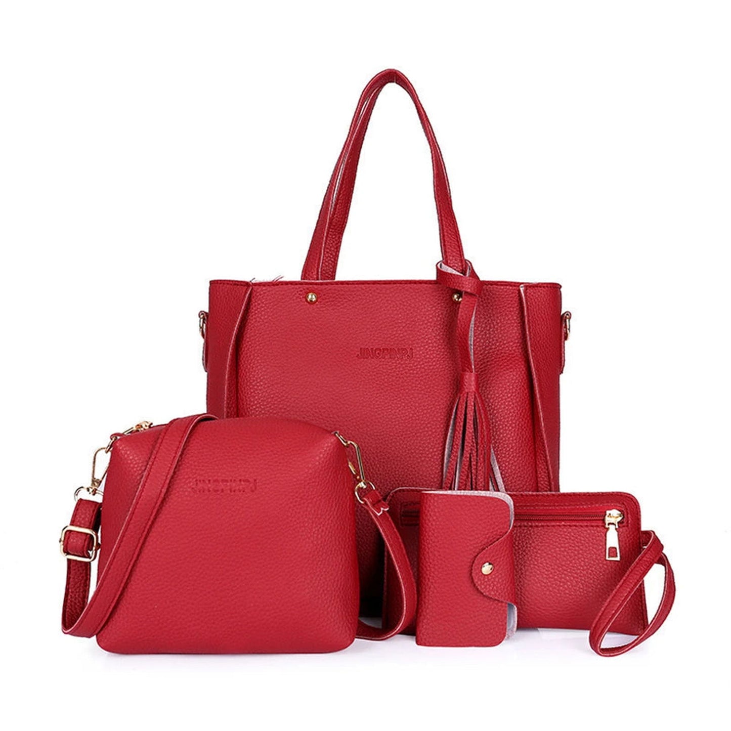 4pcs Set Women Pu Leather Handbag Fashionable Shoulder Purses Ladies Purse Messenger Satchel Wallet Bags New - ARCHE