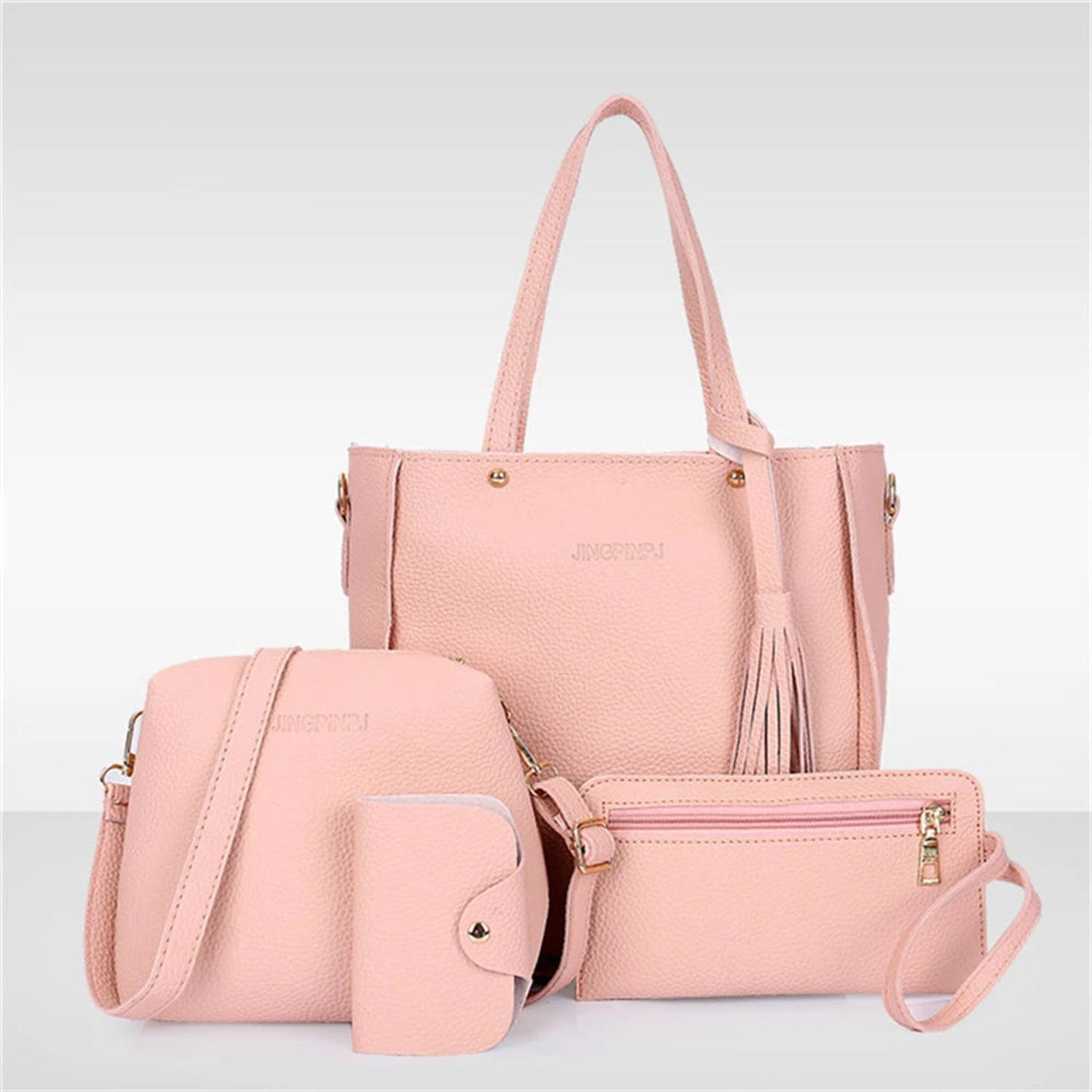 4pcs Set Women Pu Leather Handbag Fashionable Shoulder Purses Ladies Purse Messenger Satchel Wallet Bags New - ARCHE