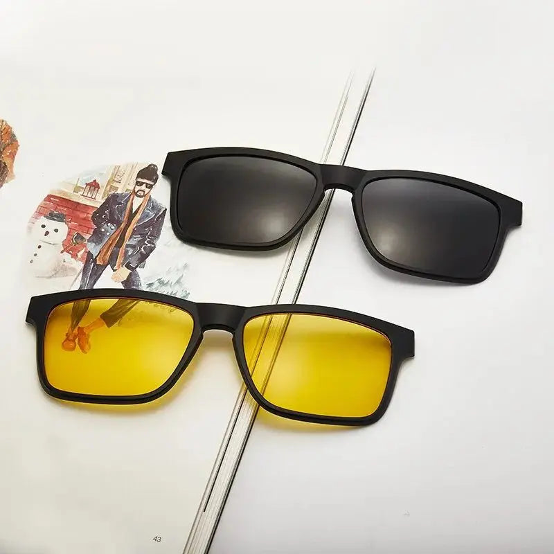 6 In 1 Men Women Polarized Optical Magnetic Sunglasses  on Sun Glasses Frame And Bag - ARCHE