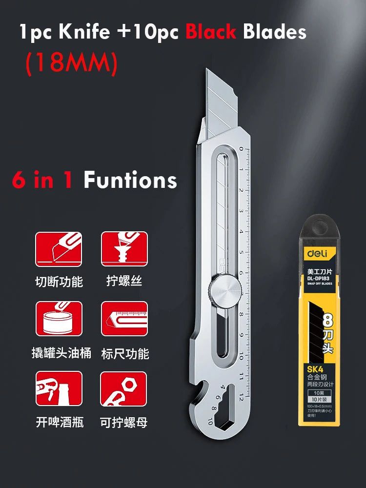 Aluminum Alloy 6 in 1 Pocket Utility Knife Multifunctional - ARCHE