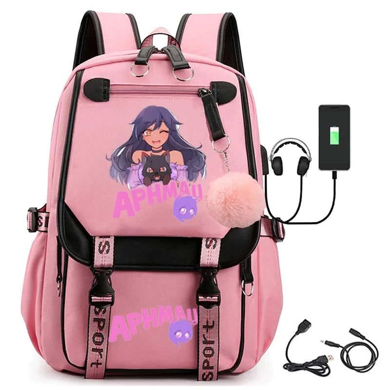 Aphmau Anime Backpack Cosplay Unisex Students School Bag Cartoon Bookbag Laptop Travel Rucksack Outdoor Bag - ARCHE