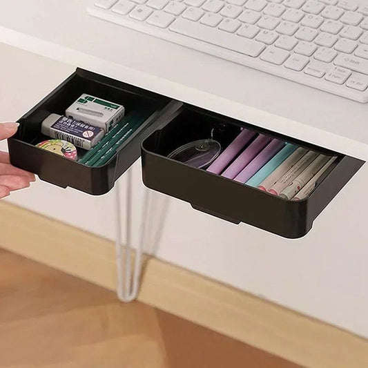 Hidden Storage Box Desk Storage Drawer Plastic Table Storage Holder - ARCHE