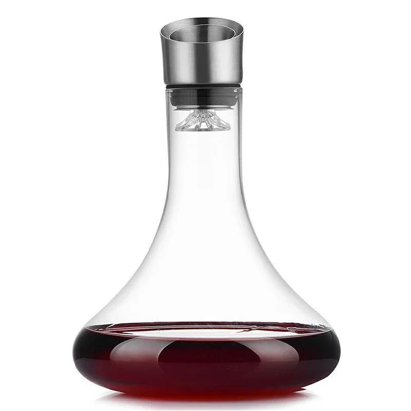High Grade Glass Wine Bottle Wine Dispenser Snow Mountain Shape 1800ml Red Wine Bottle - ARCHE