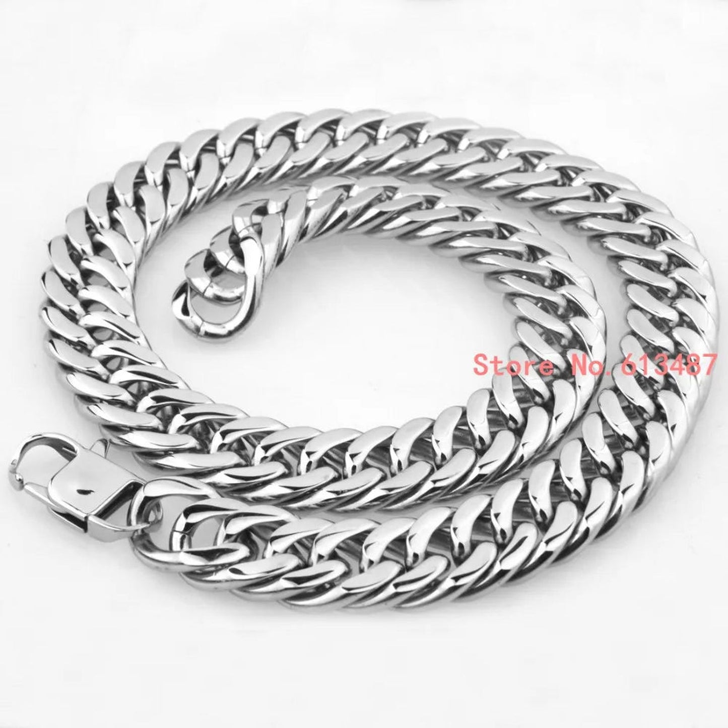 High Quality Silver Color Stainless Steel Men's Chain Necklace Heavy Huge Jewelry - ARCHE