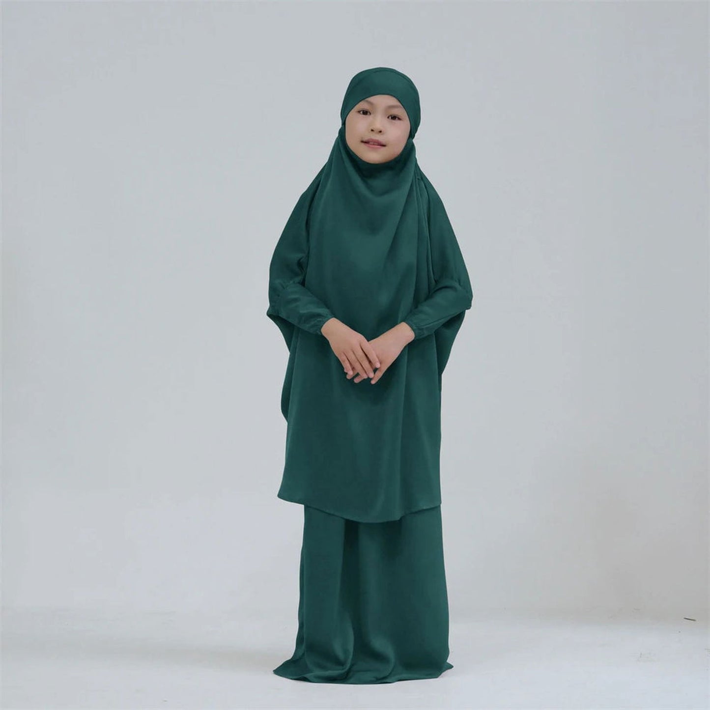 Kids Prayer Garment Dress Muslim Girls Long Khimar Hijab - ARCHE
