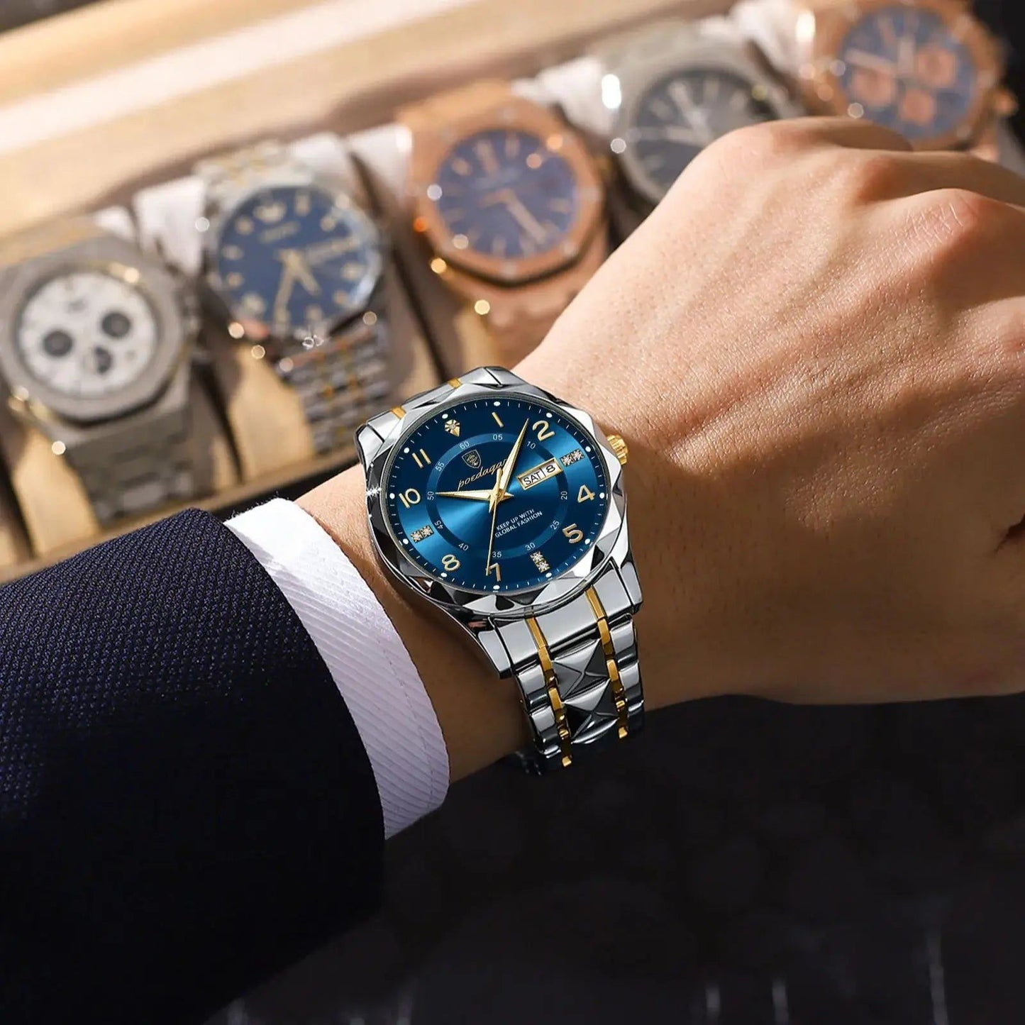 Luminous Wristwatch Stainless Steel Men's Watches Male Clock Sports Reloj - ARCHE
