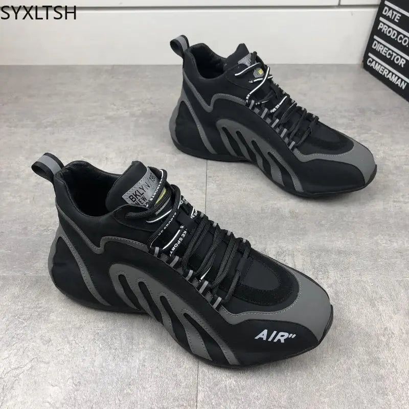 Men Leather Casual Sneaker Sports Shoes for Men Chunky Sneakers Fashion Shoes - ARCHE