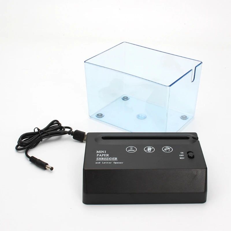 Portable Mini Paper Shredder Electric USB Battery Operated Shredder Documents Paper Cutting Tool for Home Office - ARCHE