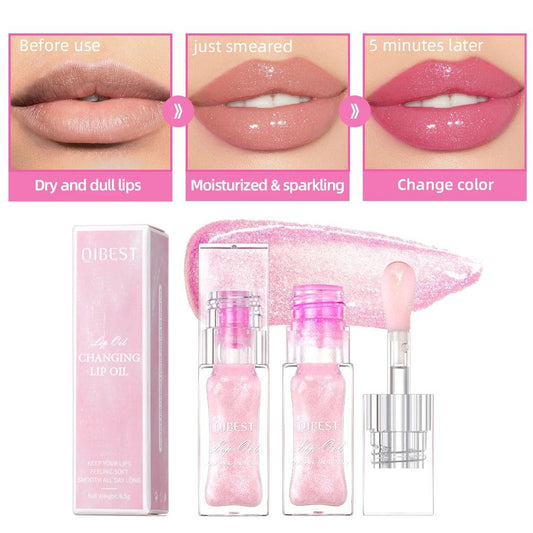 QIBEST Glassy Lip Oil Natural Moisturizing Lip Balm Reduce Lip Lines Jelly Plump Lips Care - ARCHE