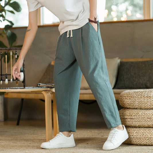 Men's Trousers Cotton Linen Fashion Casual Pants- ARCHE