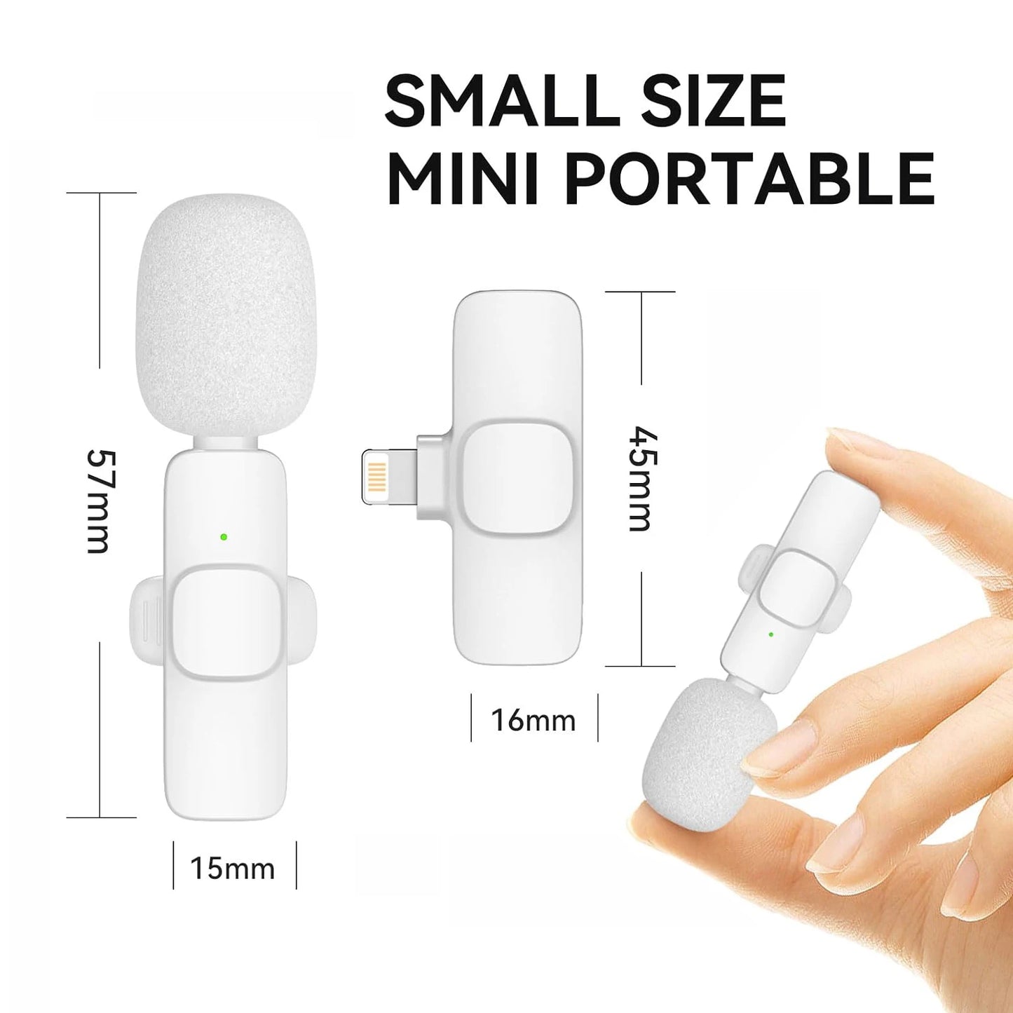 Wireless Microphone Recording Mini Mic for iPhone Android ARCHE