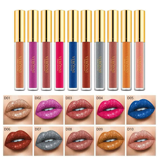 Glitter Diamond Lip Gloss Shimmer | Waterproof Lip Makeup ARCHE