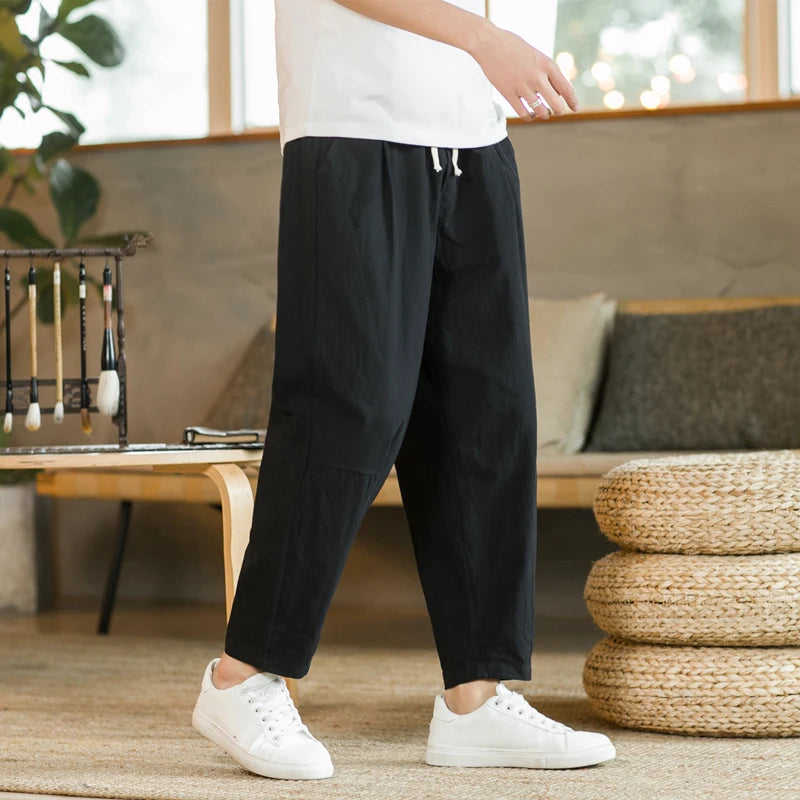 Men's Trousers Cotton Linen Fashion Casual Pants ARCHE