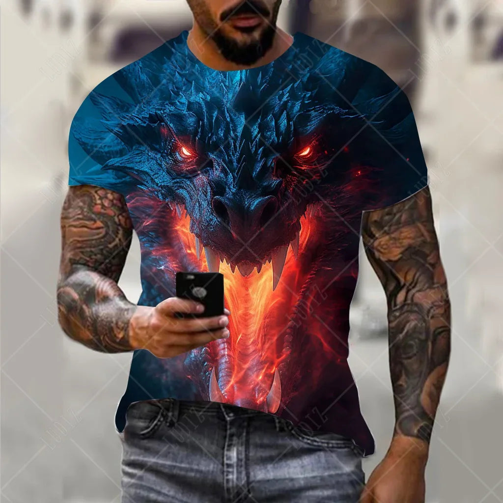 Men's 3d Printed T Shirt Animal Pattern Short-sleeved ARCHE