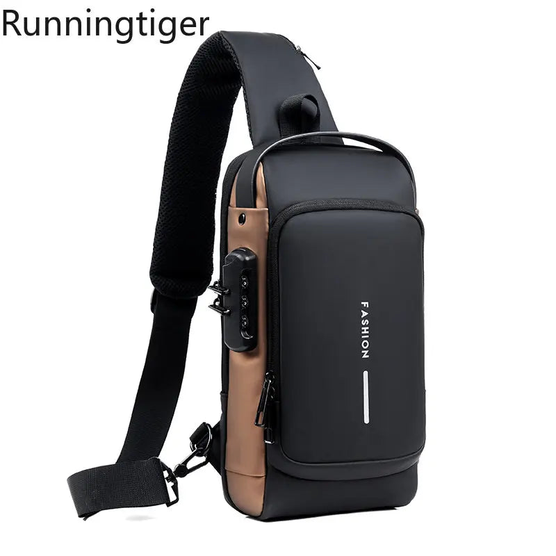 Anti-theft USB Shoulder Bag Crossbody Chest Bag for Male Luxury Brand- ARCHE