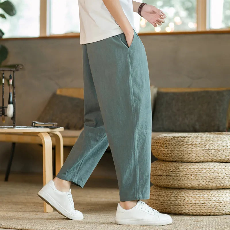 Men's Trousers Cotton Linen Fashion Casual Pants ARCHE