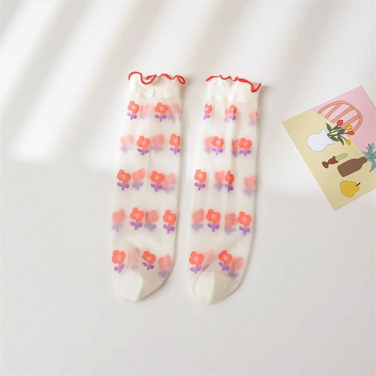 Summer Children Girl's Cute Transparent Strawberry Socks - ARCHE