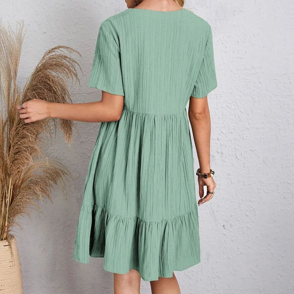 Summer Womens Short Sleeve Mini Dress - ARCHE
